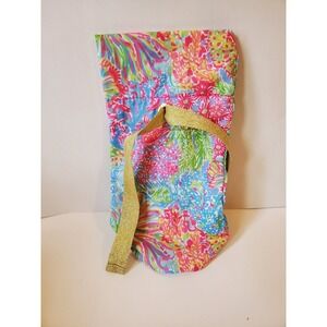 Lilly Pulitzer Wine Gift Bag Gold Trim "Fan Sea Pants" Vibrant‎ Summer